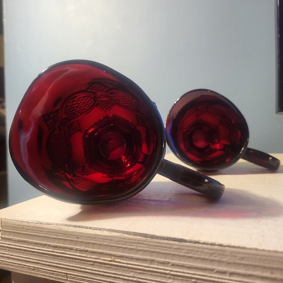 Avon Cape Cod Ruby Red Creamer Duo (2 of the same) - Picture 2 of 3